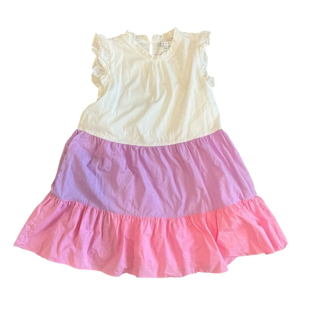 HYFVE White Lavender Pink Tiered Mini Dress - Picture 2 of 3